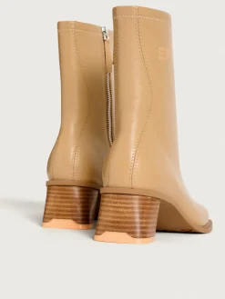 Online DATE BEIGE STIEFELETTE MIT ABSATZ Damen Stiefel Und Stiefeletten