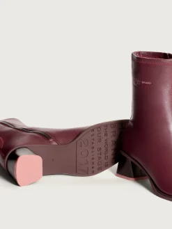 DATE BURGUNDER STIEFELETTE MIT ABSATZ Damen Stiefel Und Stiefeletten