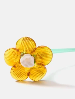 Clearance MOUTHBLOWN CRYSTAL FLOWER MUSTARD Damen/Herren Deko|Deko