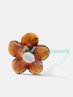 Best MOUTHBLOWN CRYSTAL FLOWER BROWN Damen/Herren Deko|Deko